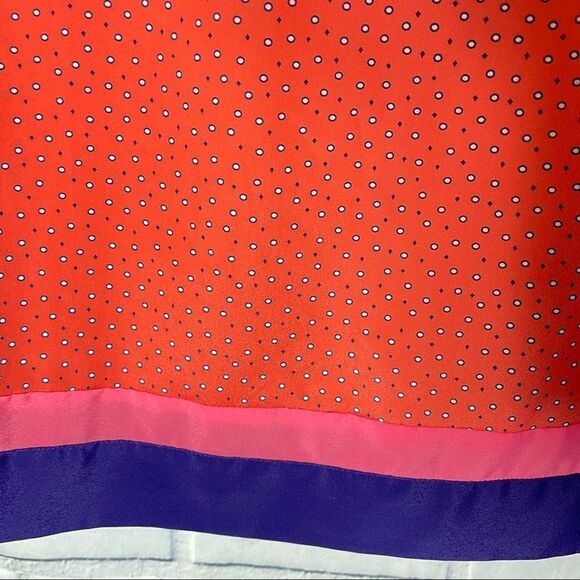 LOFT Coral Purple Print Sleeveless Blouse Size L - Picture 5 of 7